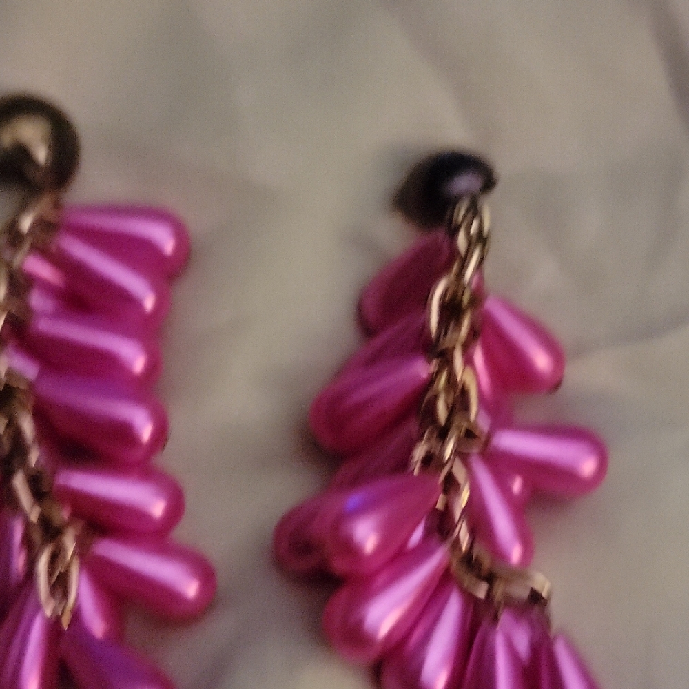 Source Unknown Fuchsia Cascade Earrings - image 2